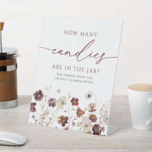 Fall Wildflowers How Many Candies Are In The Jar Pedestal Sign