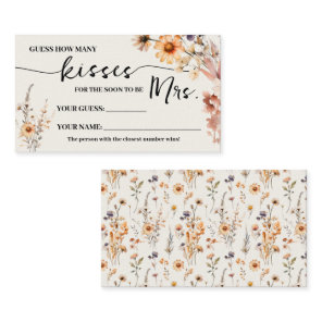 Fall Wildflowers How many Kisses for Mrs Game Card