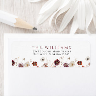 Fall Wildflowers Return Address Labels