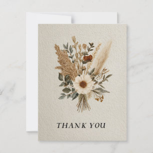Fall Wildflowers Textured Paper Thank You Card