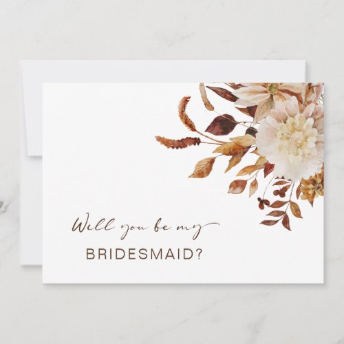 Fall Will You Be My Bridesmaid Proposal Card