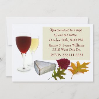 Fall Wine And Cheese Party Invitation 