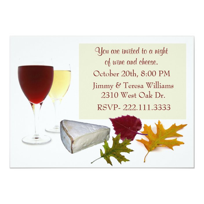 Fall Wine And Cheese Party Invitation Zazzle Fall Wine And Cheese Party Invitation