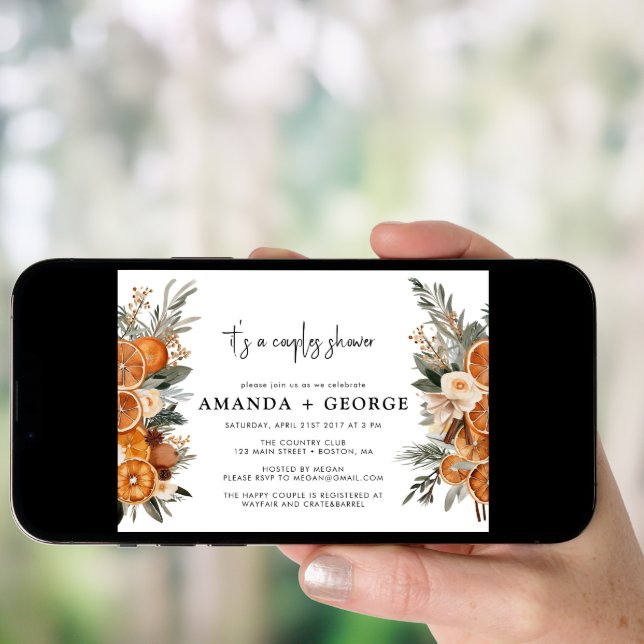 Fall Winter Couple shower party invitation (Front Digital)