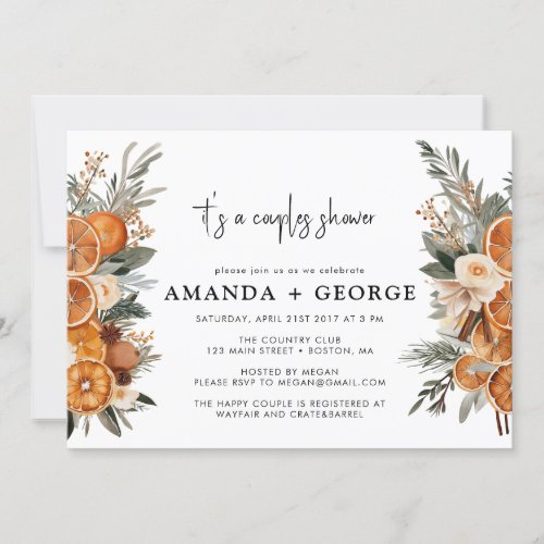 Fall Winter Couple shower party invitation