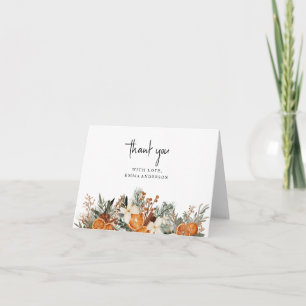 Fall Winter dry oranges cinnamon Thank you Card