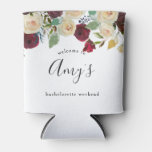Fall Winter Floral Boho Bachelorette Party Coozie at Zazzle