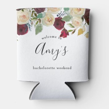 Fall Winter Floral Boho Bachelorette Party Coozie by autumnandpine at Zazzle