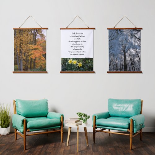 Fall Winter Spring Flowers Poem  Hanging Tapestry