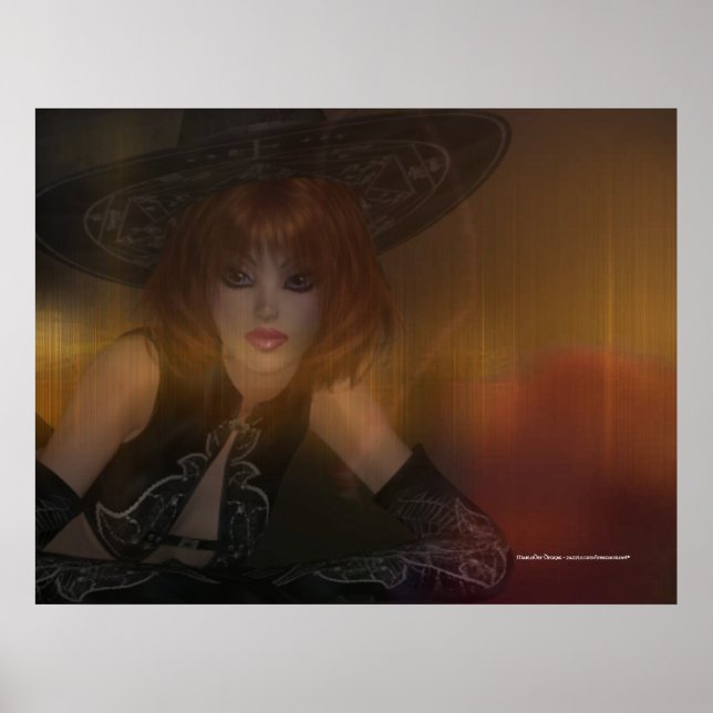 Fall Witch Design 1 Print/Poster Poster (Front)