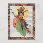 fall witch postcard