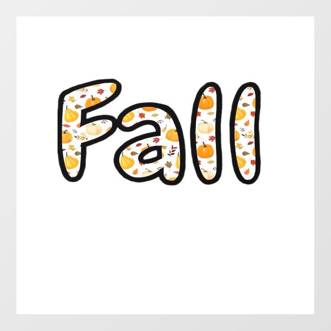Fall with Pumpkin Background Autumn Season Printab Floor Decals (Front)