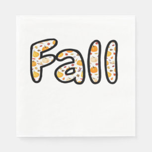 Fall with Pumpkin Background Autumn Season Printab Napkins