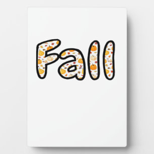 Fall with Pumpkin Background Autumn Season Printab Plaque