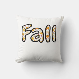 Fall with Pumpkin Background Autumn Season Printab Throw Pillow
