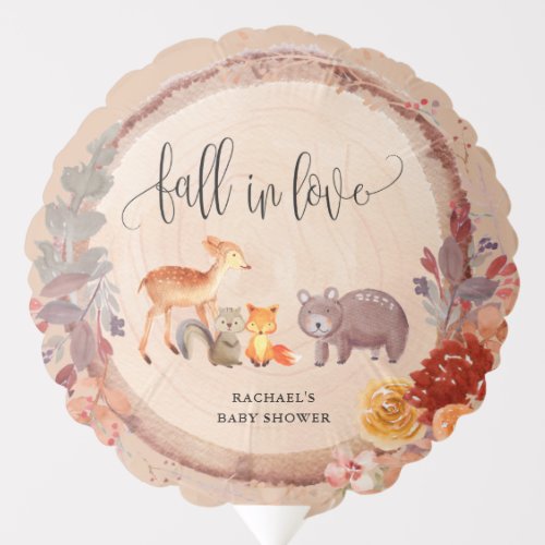 Fall Woodland Animals Baby Shower Personalized Balloon
