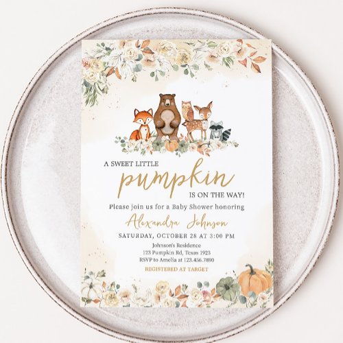 Fall Woodland Baby Shower Invitation