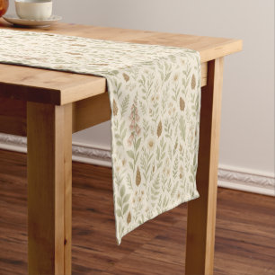 Fall Woodland Botanical Pattern   Autumn Dreams Short Table Runner
