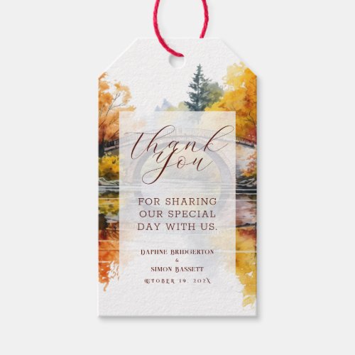 Fall Woodland Bridge Wedding Gift Tags