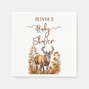 Fall Woodland Deer Baby Shower Napkins