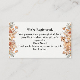 Fall Woodland Deer Baby Shower Registry Insert Car