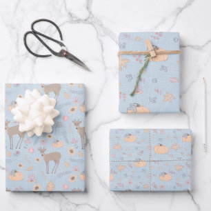 Fall Woodland Deer Wrapping Paper Sheets