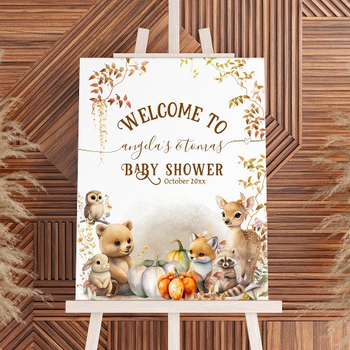 Fall Woodland Little Pumpkin Baby Shower Foam Board