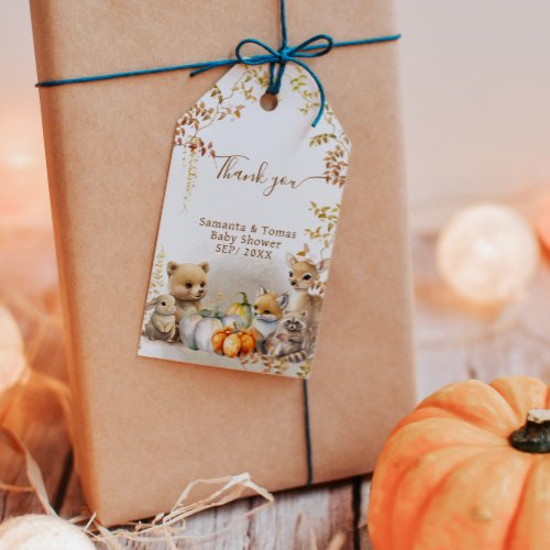 Fall Woodland Little Pumpkin Baby Shower Gift Tags