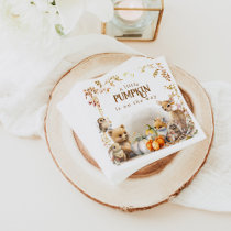 Fall Woodland Little Pumpkin Baby Shower Napkins