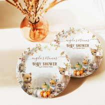 Fall Woodland Little Pumpkin Baby Shower Paper Plates