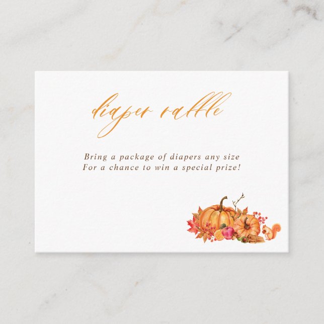 Fall Woodland Pumpkins & Leaves Display Shower Enclosure Card (Front)