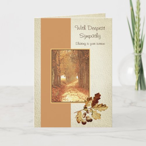 Fall Woods Watercolor Christian Sympathy Card