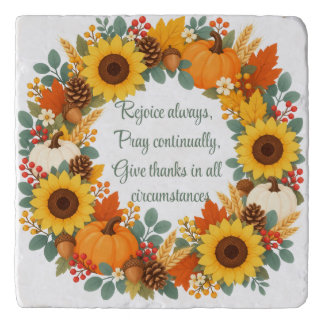 Fall Wreath 1 Thess 5:16-18 Trivet