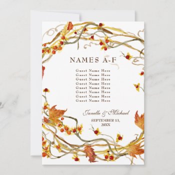 Fall Wreath Bittersweet Rustic Reception Names by EverythingWedding at Zazzle
