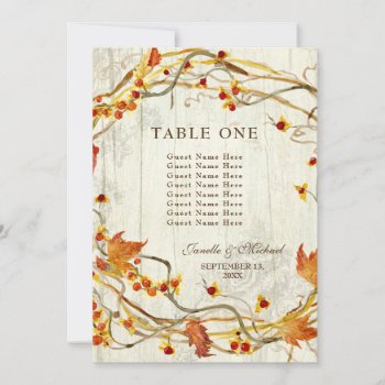 Fall Wreath Bittersweet Rustic Wedding Numbers Invitation by EverythingWedding at Zazzle