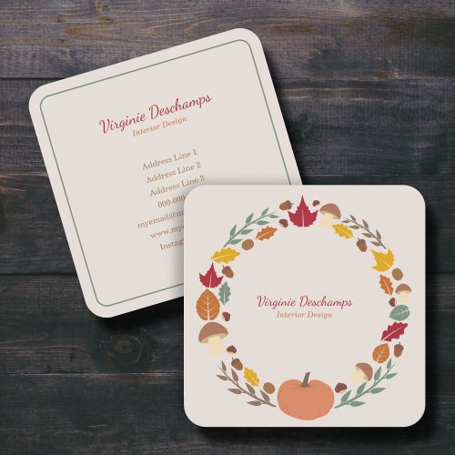 Fall Wreath Business Card