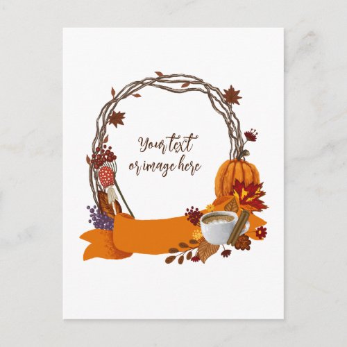 Fall Wreath Digital Painting Card