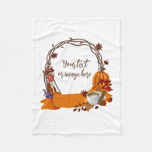 Fall Wreath Digital Painting  Fleece Blanket