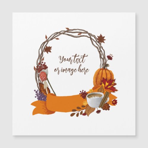 Fall Wreath Digital Painting Magnetic Card