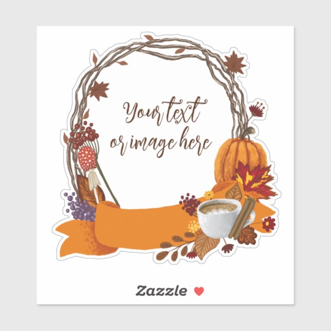 Fall Wreath Digital Painting Sticker (Sheet)