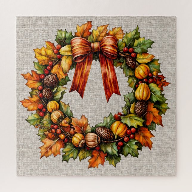 Fall Wreath Puzzle (Vertical)