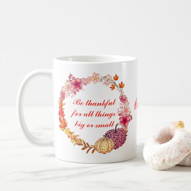 Fall Wreath Quote Mug (With Donut)