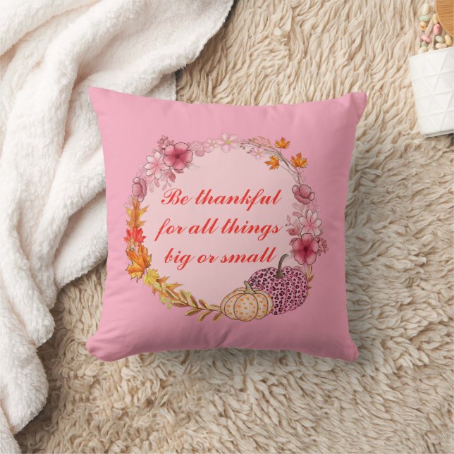 Fall Wreath Quote Throw Pillow (Blanket)