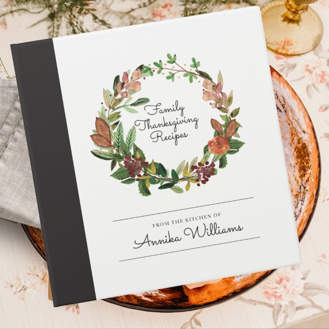 Fall Wreath Thanksgiving Recipe Binder (Creator Uploaded)