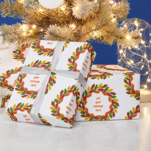 Fall Wreath Thanksgiving Wrapping Paper