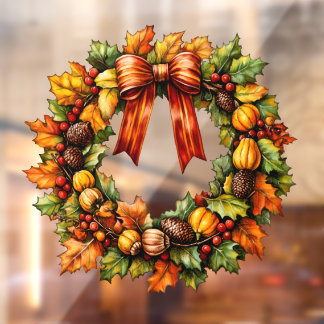 Fall Wreath Window Cling