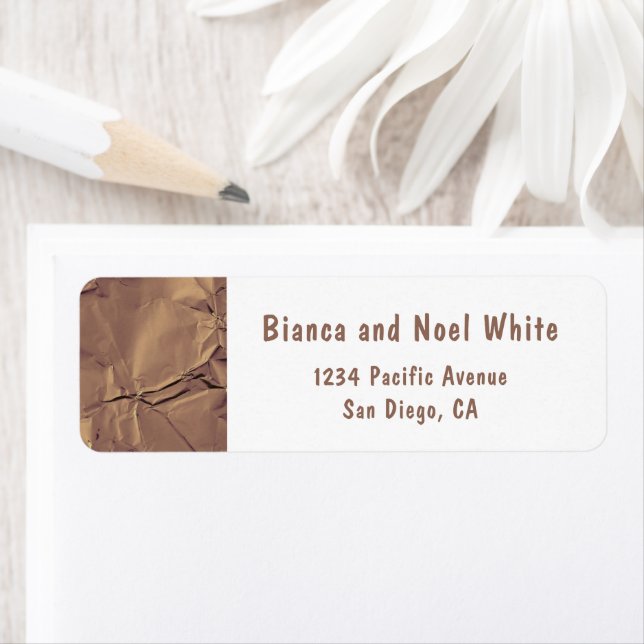  Fall Wrinkly Brown Wedding Return Address Labels (Insitu)
