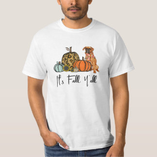 Fall Y all Pumpkin Boxer Dog T-Shirt