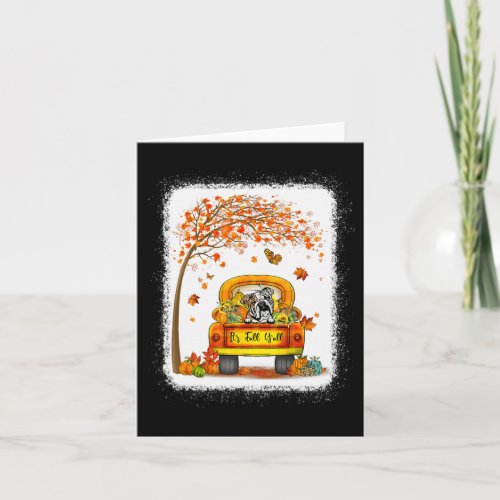 Fall Yall English Bulldog Thanksgiving Pumpkin Tr Card