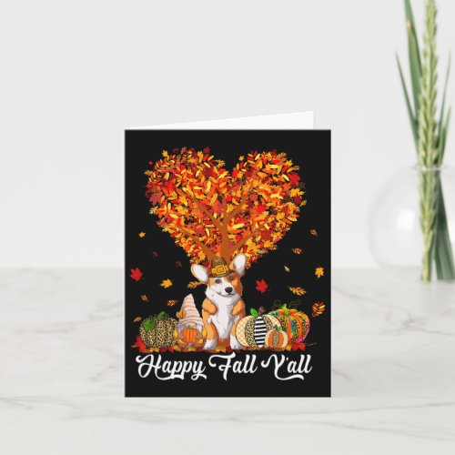 Fall Yall Fun Corgi Autumn Pumpkins  Card